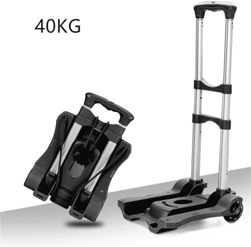 Heavy Duty Folding Hand Truck Portable Foldable Trolley for Travel Luggage & Shopping Sack Wheel Cart for Home Use & Moving (Purple)