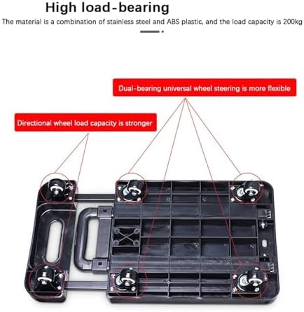 Heavy Duty Folding Hand Truck Cart Portable Foldable Trolley for Outdoor Camping Luggage Moving & Shopping Multifunctional Utility Cart (Blue)