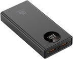 Portable Charger PowerBank, PD 20W Fast Charging, 20000mAh Power Bank with LCD display, 3 Outputs USB C Power Bank Fast Charging , For iPhone17/ 16/15/14/13 Pro Samsung Google iPad Tablet (Black)