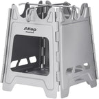 Titanium Wood Stove New Upgrade - Foldable Multi-Fuel Alcohol Stove Ultra-light and compact stove, quicker to install, no splicing required, suitable for backpacking, camping and survival