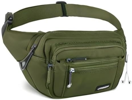 CXWMZY Fanny Packs For Women & Men Waist Pack Hip Bum Bag with Multi-Pockets Large Capacity Waterproof Casual Bum Bag for Disney Traveling Casual Cycling Running Hiking (Army Green)