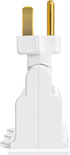 3 Outlet Wall Adapter, VSEER ETL Listed 3-Prong Grounded 180 Degree Swivel Indoor AC Mini Plug Wall Outlet Extender Tap White (2 Pack)