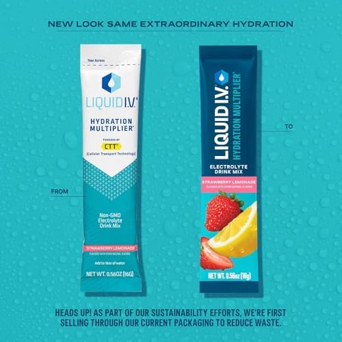 Liquid I.V.® Hydration Multiplier - Strawberry Lemonade | Electrolyte Powder Drink Mix | 1 Pack (16 Servings)