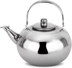 Stainless Steel Tea Kettle, Heat Resistant Handle Stovetop Camping Coffee Pot Water Bottle with Built in Filter for Tea and Beverage Brewing(14cm)