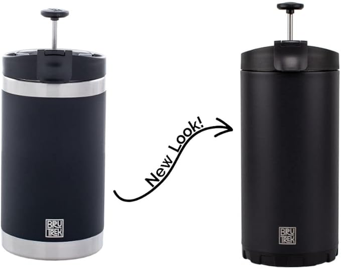 Steel Toe 3.0 Travel Coffee Press - Brew 20 fl.oz On The Go - No Spill Lid, Double Wall Vacuum Insulated Stays Hot for Hours, French Press Coffee (Obsidian Black)