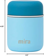 MIRA 9oz Insulated Food Jar Thermo for Hot Food & Soup, Compact Stainless Steel Vacuum Lunch Container - Sky Blue