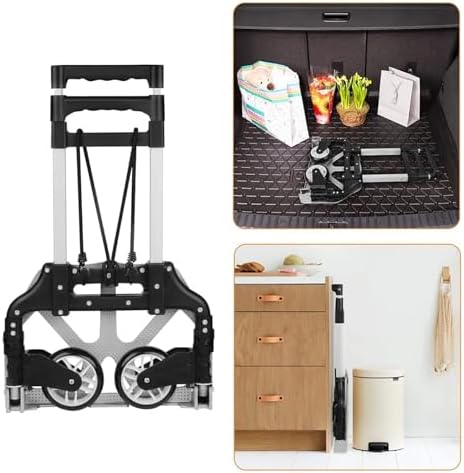 Foldable Portable Hand Truck Lightweight Collapsible Trolley Cart for Luggage Shopping & Travel Ideal for Home Use & Easy Transport