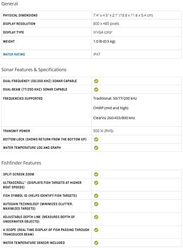 Garmin 010-01872-00 STRIKER 5CV with Transducer, 5" GPS Fishfinder, CHIRP Traditional And ClearVu Scanning Sonar Transducer, Built In Quickdraw Contours Mapping Software