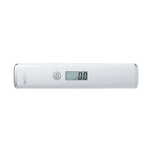 Taylor Digital Luggage Scale, Portable for Travel, Hanging Baggage Scale, Suitcase Scale, Weight Scales for Travel Accessories, 2 AAA Batteries Included, High Capacity Up to 110 lb/50 kg, White