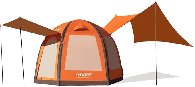 Large Auto Inflatable Tent House with Pump, 2-6 Person Easy Setup Waterproof Oxford, Extra Large Canopy Inflatable Tent House, UV UPF50+