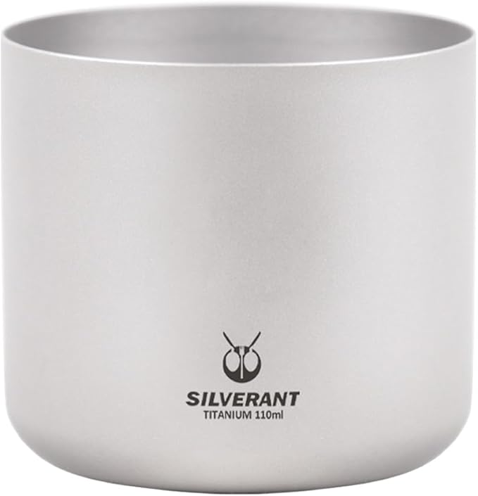 Camping Mug Titanium Double Wall Coffee Tea Cup (110ML Double-Wall Cup)