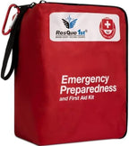 First Aid Kit 180 Piece - Flex Spending Eligible - Professional All-Purpose First Aid and Emergency Kit with Clearly Labeled Resealable Bags for Quick Access - (Red)