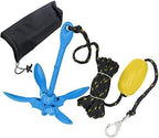 XIALUO Marine Kayak Anchor Kits 3.5 lb Folding Anchor Accessories with 30 ft Rope for Fishing Kayaks, Canoe, Jet Ski, SUP Paddle Board and Small Boats