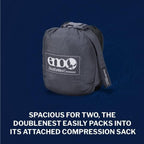 ENO DoubleNest Hammock - Lightweight, Portable, 1 to 2 Person Hammock - for Camping, Hiking, Backpacking, Travel, a Festival, or The Beach - Charcoal/Black