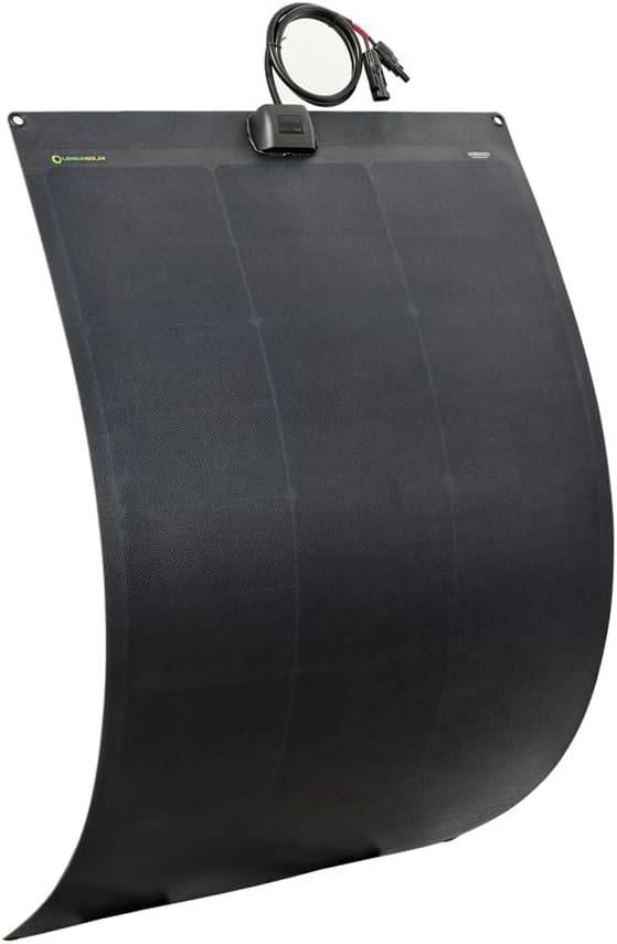 LensunSolar Flexible Solar Panel 125W 12V ETFE,42.9in x 23.2in Semi-Flexible Bendable Mono Solar Panel High Efficiency 125 Watt for RV Van Roof TopCamping Home Boat Marin