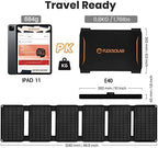 FlexSolar 40W Foldable Solar Panel Charger with USB-C and USB-A Outputs for Phones, Power Banks, Tablets - Waterproof for Camping, Hiking, Backpacking