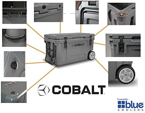 Cobalt 55 Quart Roto Molded Super Ice Cooler | Large Ice Chest - Long Term Ice Retention |