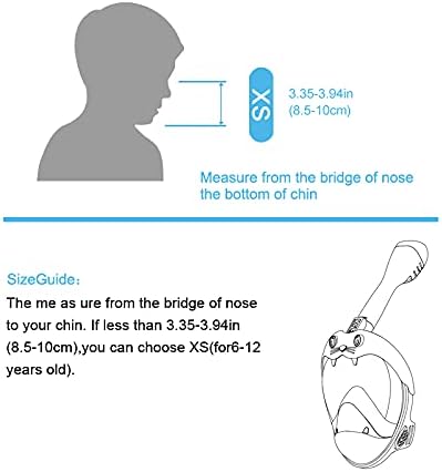 Full Face Snorkel Mask, Diving Mask for Kids and Adults,180° Panoramic View Snorkel Mask with Camera Mount, Safe Breathing, Anti-Leak&Anti-Fog