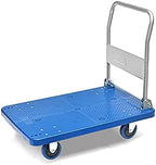 Heavy Duty Foldable Hand Trolley Cart with Quiet Wheels Flatbed Platform Hand Truck for Moving High Weight Capacity Ideal for Factories and Shops Portable Handcart.