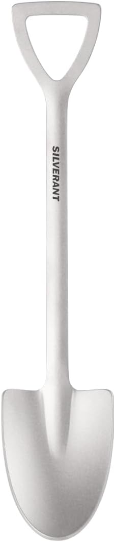 Shovel Spoon Titanium Reuseable Dessert Spoon for Tea Coffee Pudding Yogurt (Shovel Spoon-Triangle)