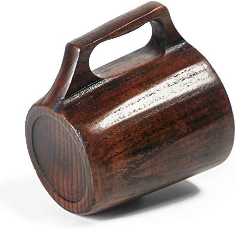 12 oz Handmade Wooden Coffee Mug Wood Outdoor Cool Man Cups Unique Camping Guys Tankard Vintage Beer Mugs Stein for Men Gift Unusual Rustic Coffee Tea Cup Fancy Manly Viking Mug