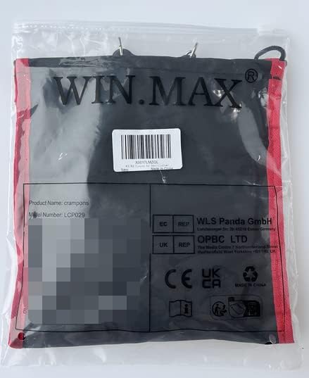 WIN.MAX Crampons for Shoes, Traction Cleats Ice Snow Grips with 19 Stainless Steel Spikes, Shoe Talons Anti - Slip Boots Spikes for Walking, Jogging, Climbing and Hiking