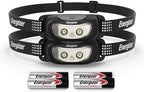 Energizer Universal Plus LED Headlamp, Lightweight Bright Headlamp for Outdoors, Camping and Emergency Light for Adults and Kids, Includes Batteries, Pack of 2