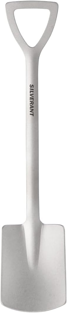 Shovel Spoon Titanium Reuseable Dessert Spoon for Tea Coffee Pudding Yogurt (Shovel Spoon-Square)