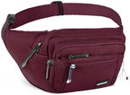 CXWMZY Fanny Packs For Women & Men Waist Pack Hip Bum Bag with Multi-Pockets Large Capacity Waterproof Casual Bum Bag for Disney Traveling Casual Cycling Running Hiking (Wine Red)