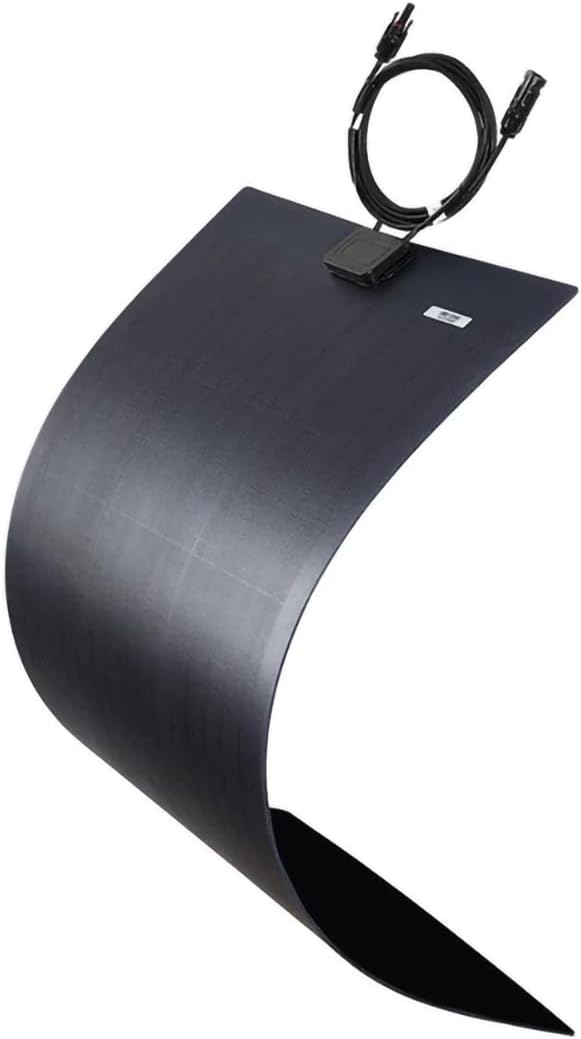 LensunSolar 80W 12V Flexible Solar Panel ETFE Black Thin, Monocrystalline High Efficiency, Slim Flexible PERC Mono Solar Cells 12 Volt for Battery Charge Marine RV Campers Boats Camping Generator