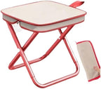 Portable Stool, 13 Inch Small Folding Stool for Adults, Ultralight Black Camping Stools for Hiking and Fishing, Hold Up to 265 LBS (Red)