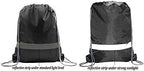 BeeGreen 20 Pieces Black Drawstring Backpacks Gym, Drawstring Sports Bags Reflective, Blank String Bag for DIY
