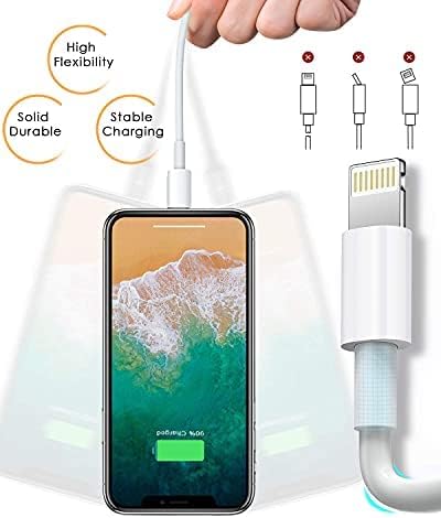 Susnwere 4 Pack Apple MFi Certified Lightning Cable 10ft, Fast iPhone Charging Cord for iPhone 14/14Pro/13/13Pro/12/11/11Pro/11Max/X/XS/XR/XS Max/8, iPad (Pink)