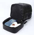 Sole Premise Leather Bag for Multi-functional Travel Carry-on with Shoe, Laptop and Clothes Compartments for Men & Women (Black)