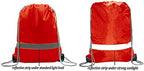BeeGreen 30 Pieces Red Drawstring Bags Bulk String Backpacks, Cinch Sacks for Gym Sport Trip, Reflective Strips DIY for Women and Men