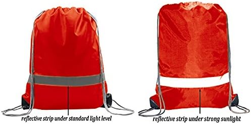 BeeGreen 20 Pieces Red Drawstring Backpacks Bags Bulk, String Bags Reflective Cinch Sack, DIY Blank Drawstring Bags for Women and Men