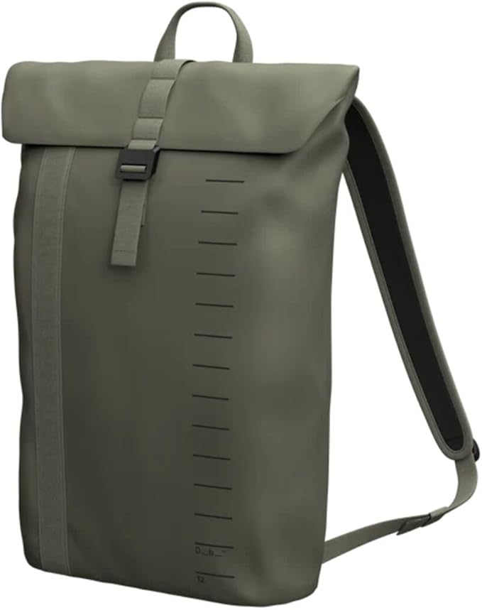 Db Journey Essential Backpack - Lightweight, Durable Rolltop Backpack with Laptop Compartment for Work, and Gym, Travel with Roller Bag Attachment, 12L - Moss Green