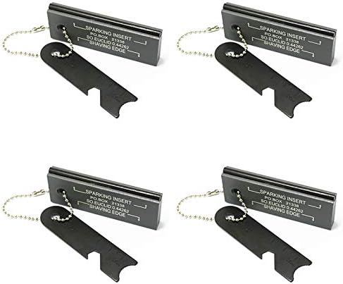 Magnesium Flint Fire Starter, Survival Fire Blocks with Striker for Camping/Hiking/Emergency (4 Pack)