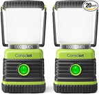 LED Camping Lantern, Consciot Battery Powered Camping Lights, 1000LM, 4 Light Modes, IPX4 Waterproof Tent Lights, Portable Flashlight for Power Outages, Emergency, Hurricane, Hiking, (Pack of 20)