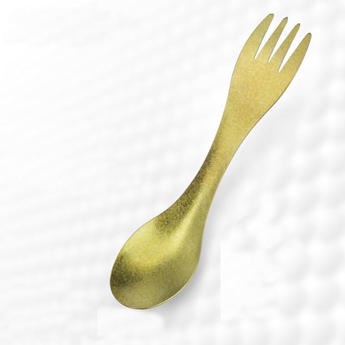 2 in 1 Titanium Spoon and Fork Combo Backpacking Utensils Lightweight Eco-Friendly Spork for Camping Backpacking Hiking Travel etc (2 Pack)
