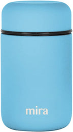 MIRA Insulated Food Jar Thermo for Hot Food & Soup, Compact Stainless Steel Vacuum Lunch Container for Meals To Go - 13.5 oz, Pearl Blue