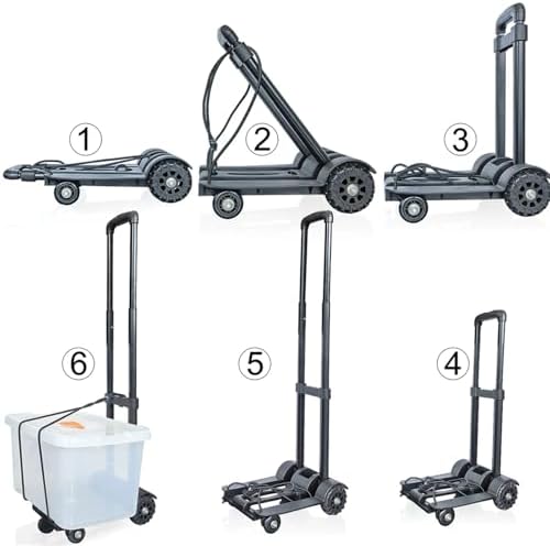 Heavy Duty Folding Hand Truck Portable Sack Trolley Cart for Luggage & Shopping Compact Foldable Utility Cart for Easy Moving (32x25x93cm)