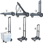 Heavy Duty Folding Hand Truck Portable Sack Trolley Cart for Luggage & Shopping Compact Foldable Utility Cart for Easy Moving (32x25x93cm)