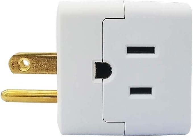 Uninex PS36 3-Outlet Grounded Plug Cube Taps, Extra-Wide Adapter Spaced, Easy Access, Compact, ETL Listed, 3-Pack