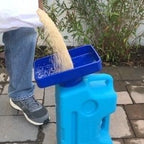 AquaBrick Emergency Water Storage Containers w Ventless Spigot Cap, Leak Proof Guaranteed Portable Stackable - holds 3 Gal, Long Term Food Storage holds 20 lbs, 2 Cont PK + Spigot