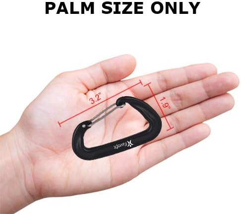 12KN Heavy Duty Carabiner Clips - Favofit 3.2'' Small Carbineers for Hiking Camping Hammocks Keys Keychains Dog Leashes - Ideal for Outdoor Enthusiasts