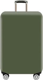 Morbuy Luggage Cover for Suitcase, Modern Solid Color Business Suitcase Cover Protector Fit 18-32 Inch Luggage, Baggage Covers with Zipper for Travel (M(22-24inch suitcase),Dark Green)