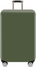 Morbuy Luggage Cover for Suitcase, Modern Solid Color Business Suitcase Cover Protector Fit 18-32 Inch Luggage, Baggage Covers with Zipper for Travel (S(18-21inch suitcase),Dark Green)
