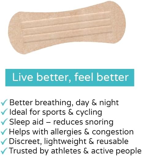 Muvex Nasal Strips – Extra Strong Anti-Snoring Nose Strips for Sleeping & Sports | Wide Fit | Sweat-Resistant | Hypoallergenic | 30 Count