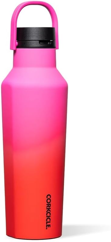 Corkcicle Classic Sport Canteen - Insulated Stainless Steel Water Bottle - Compact & Travel-Friendly - Durable - Dishwasher Safe - BPA Free - Non-Slip Silicone Base - 20 oz - Sangria